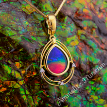 Load image into Gallery viewer, KORITE 18K Gold Teardrop Solara Pendant with Diamond Accent