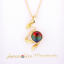 Load image into Gallery viewer, 14K Yellow Gold Ammolite Ribbon Pendant