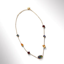 Load image into Gallery viewer, Ammolite Necklace 18k Gold Vermeil RADIANT Station Necklace with Garnet and Citrine