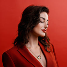 Load image into Gallery viewer, Ammolite Necklace 18k Gold Vermeil RADIANT Slider Necklace with Garnet and Citrine