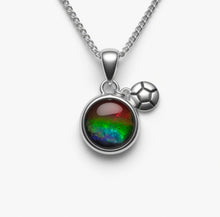 Load image into Gallery viewer, The Summer in Vancouver Ammolite Pendant 925 Sterling Silver Round 8mm
