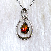 Load image into Gallery viewer, Infinity Pendant - Ammolite Silver Plated Pendant
