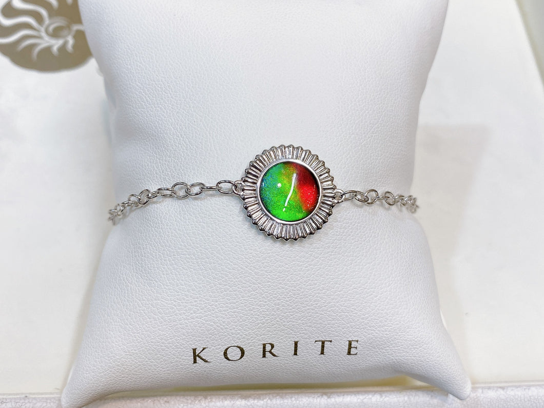 Ammolite Bracelet Sterling Silver ORIGINS Small Round Bracelet