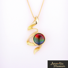 Load image into Gallery viewer, 14K Yellow Gold Ammolite Ribbon Pendant
