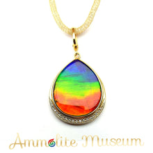 Load image into Gallery viewer, AURORA 14K Gold Classic Pear-shaped Ammolite Pendant
