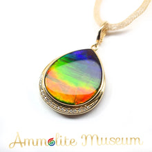 Load image into Gallery viewer, AURORA 14K Gold Classic Pear-shaped Ammolite Pendant
