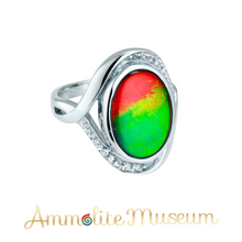 Load image into Gallery viewer, Sterling Silver Oval Ammolite Ring
