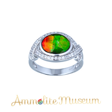 将图片加载到图库查看器，Sterling Silver Oval Ammolite Ring
