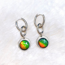 Load image into Gallery viewer, Ammolite Earrings Sterling Silver ORIGINS Chain Link Earrings
