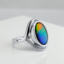 Load image into Gallery viewer, Sterling Silver Oval Ammolite Ring
