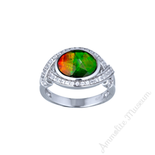 将图片加载到图库查看器，Sterling Silver Oval Ammolite Ring
