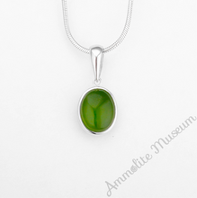 Load image into Gallery viewer, KORITE 14K White Gold Oval Ammolite/Jade Pendant
