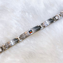 Load image into Gallery viewer, Ammolite Bracelet Grey Polished Titanium DUSK KORITE MEN&#39;S COLLECTION
