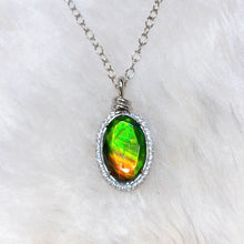 Load image into Gallery viewer, Ammolite Pendant Sterling Silver KNOTS Pendant
