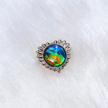 Load image into Gallery viewer, Ammolite Ring Sterling Silver SOLSTICE Heart Ammolite ring
