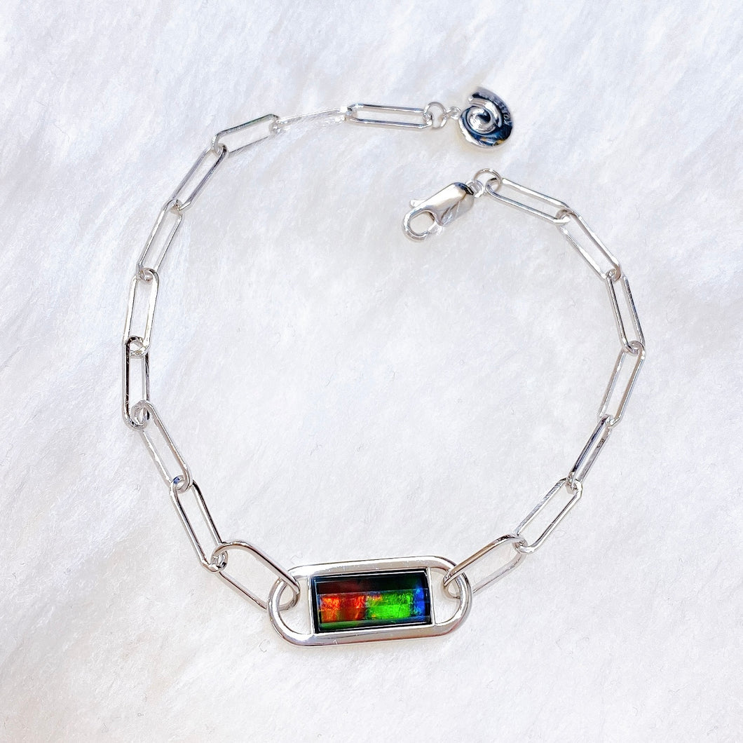 Ammolite Bracelet Sterling Silver UNITY Bracelet