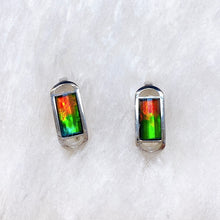 Load image into Gallery viewer, Ammolite Earrings Sterling Silver UNITY Leverback Clasp Earrings
