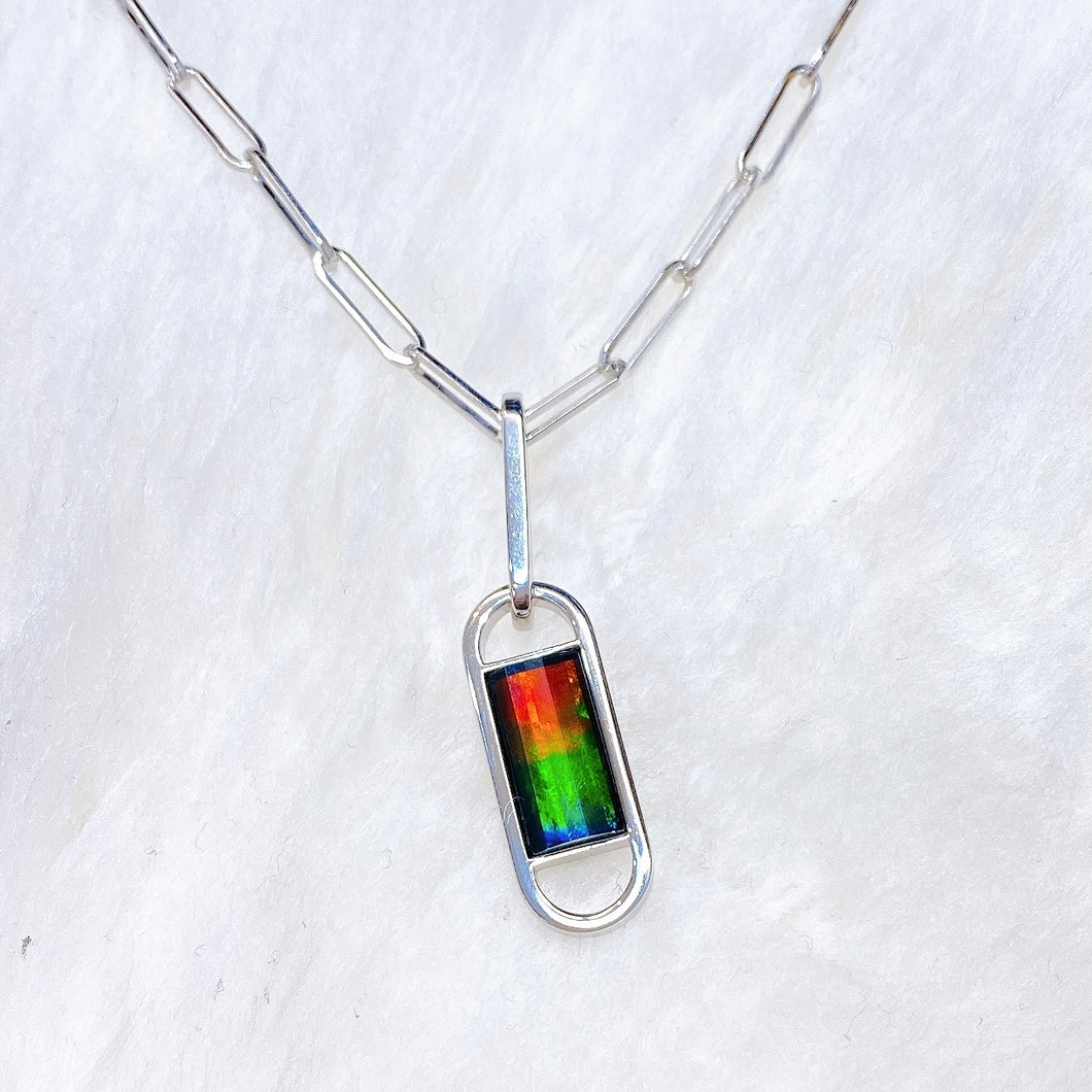 Ammolite Pendant Sterling Silver UNITY Pendant