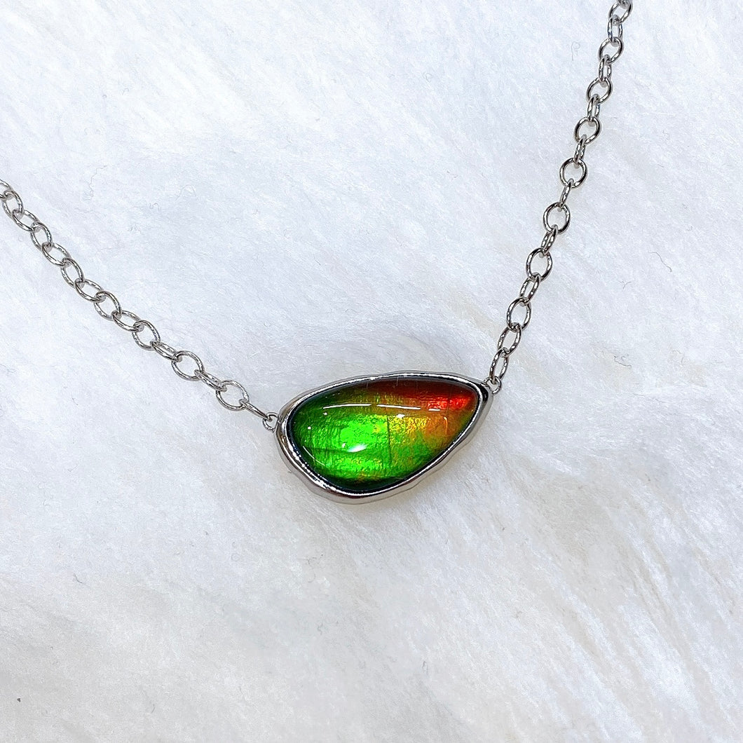 Ammolite Pendant Sterling Silver WAVES Pendant