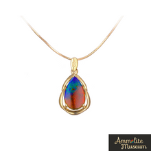 Load image into Gallery viewer, 14K Gold Teardrop Ammolite Pendant
