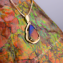 Load image into Gallery viewer, 14K Gold Teardrop Ammolite Pendant
