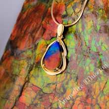 Load image into Gallery viewer, 14K Gold Teardrop Ammolite Pendant
