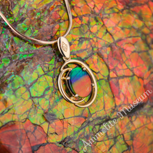 将图片加载到图库查看器，14K Gold Oval Harmony Ammolite Pendant
