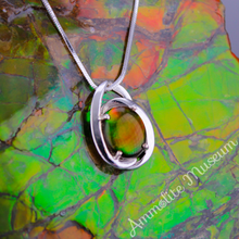 Load image into Gallery viewer, Sterling Silver Oval Harmony Ammolite Pendant
