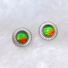 Load image into Gallery viewer, Ammolite Earrings Sterling Silver ORIGINS Stud Earrings
