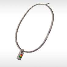 Load image into Gallery viewer, Ammolite Pendant Grey Polished Titanium DUSK Pendant KORITE MEN&#39;S COLLECTION
