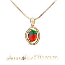 将图片加载到图库查看器，14K Gold Oval Harmony Ammolite Pendant
