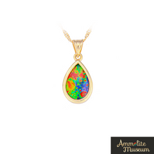 将图片加载到图库查看器，14K Gold Teardrop Ammolite Pendant
