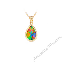 将图片加载到图库查看器，14K Gold Teardrop Ammolite Pendant
