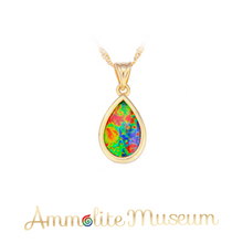 将图片加载到图库查看器，14K Gold Teardrop Ammolite Pendant
